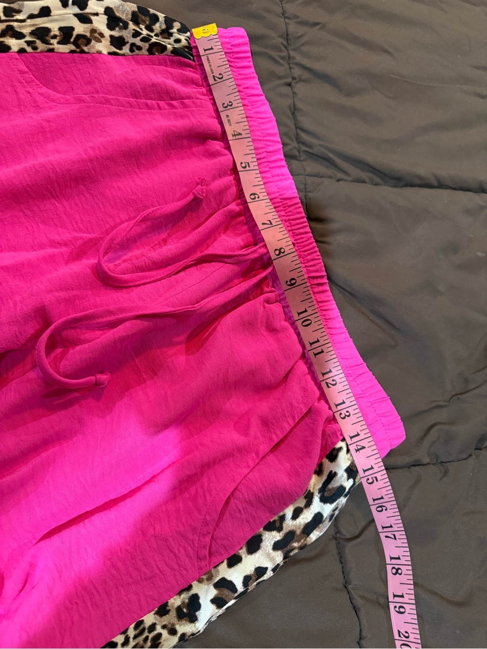 JODIFL Hot Pink Athletic Shorts with Leopard Side Panels - Picture 4 of 5
